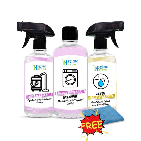 Hygiene Harbor Home Care Trio + FREE Microfiber Cloth - Hygiene Harbor